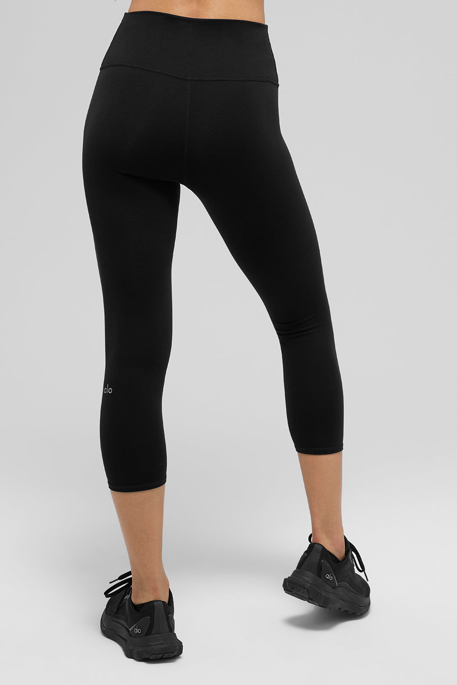 Alternative view of High Waist Airbrush Capri   Black