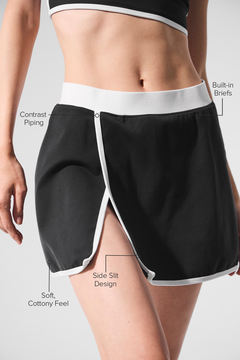 Alternative view of Airbrush Streamlined Skirt   Black/White