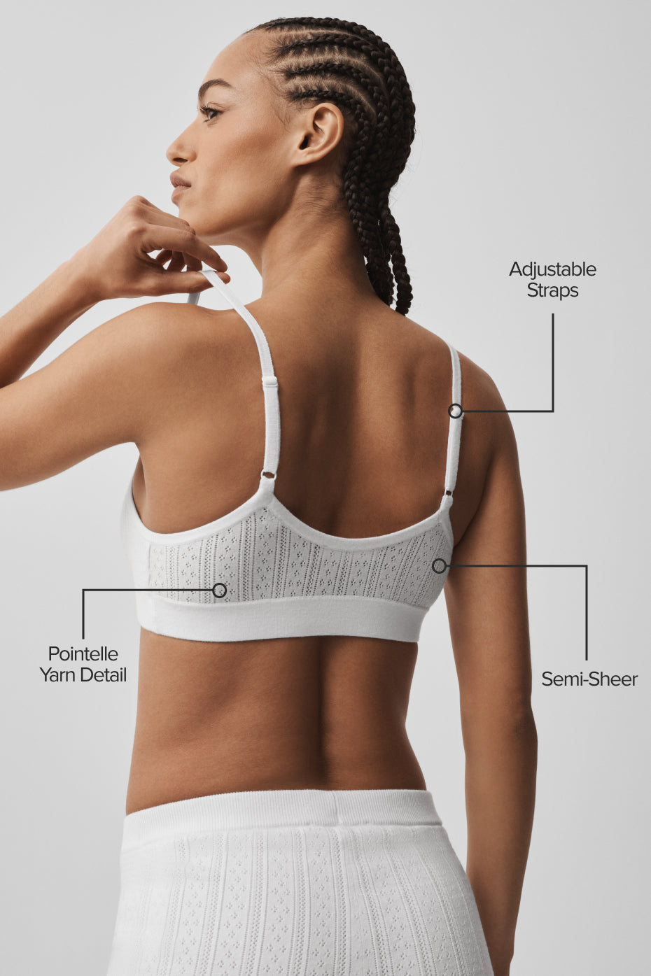 Alternative view of Pointelle Sweater Be Mine Bra   Semi Sheer White