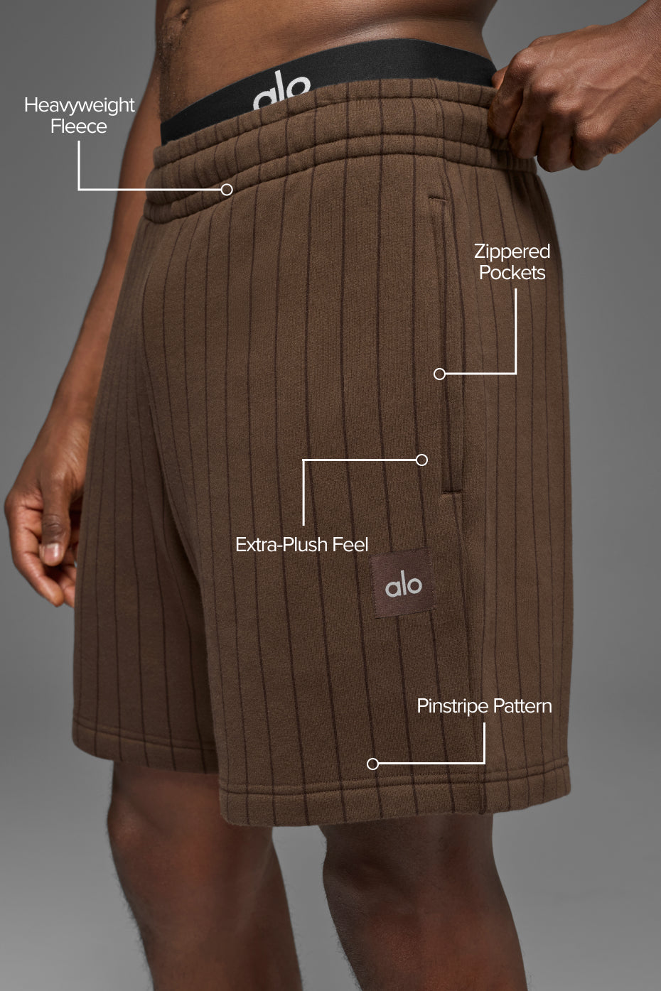 Alternative view of 7" Pinstripe Short   Espresso Pinstripe