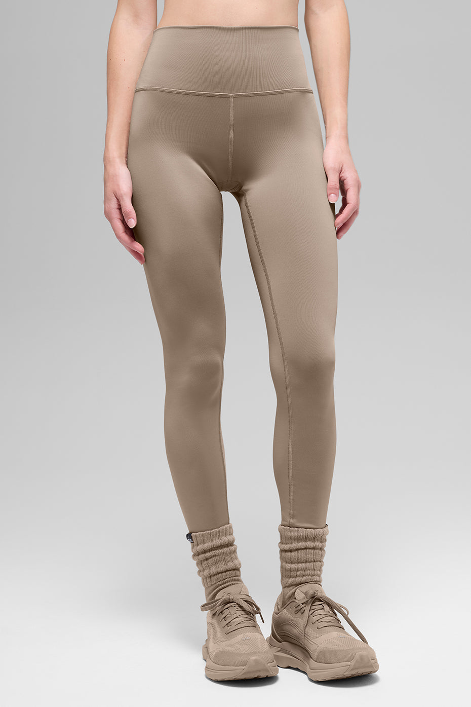 Alternative view of High Waist Airlift Legging   Gravel