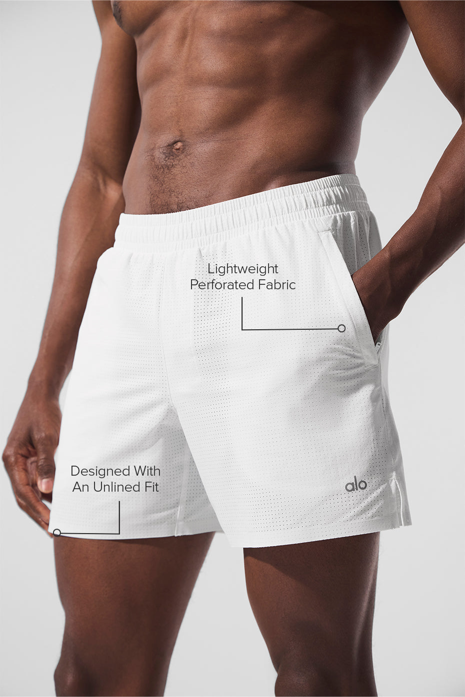 Alternative view of 5" Traction Running Short   White