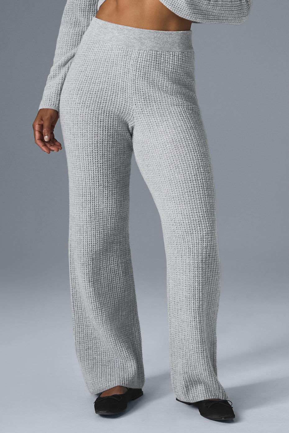Cashmere High Waist Plush Waffle Pant   Athletic Heather Grey
