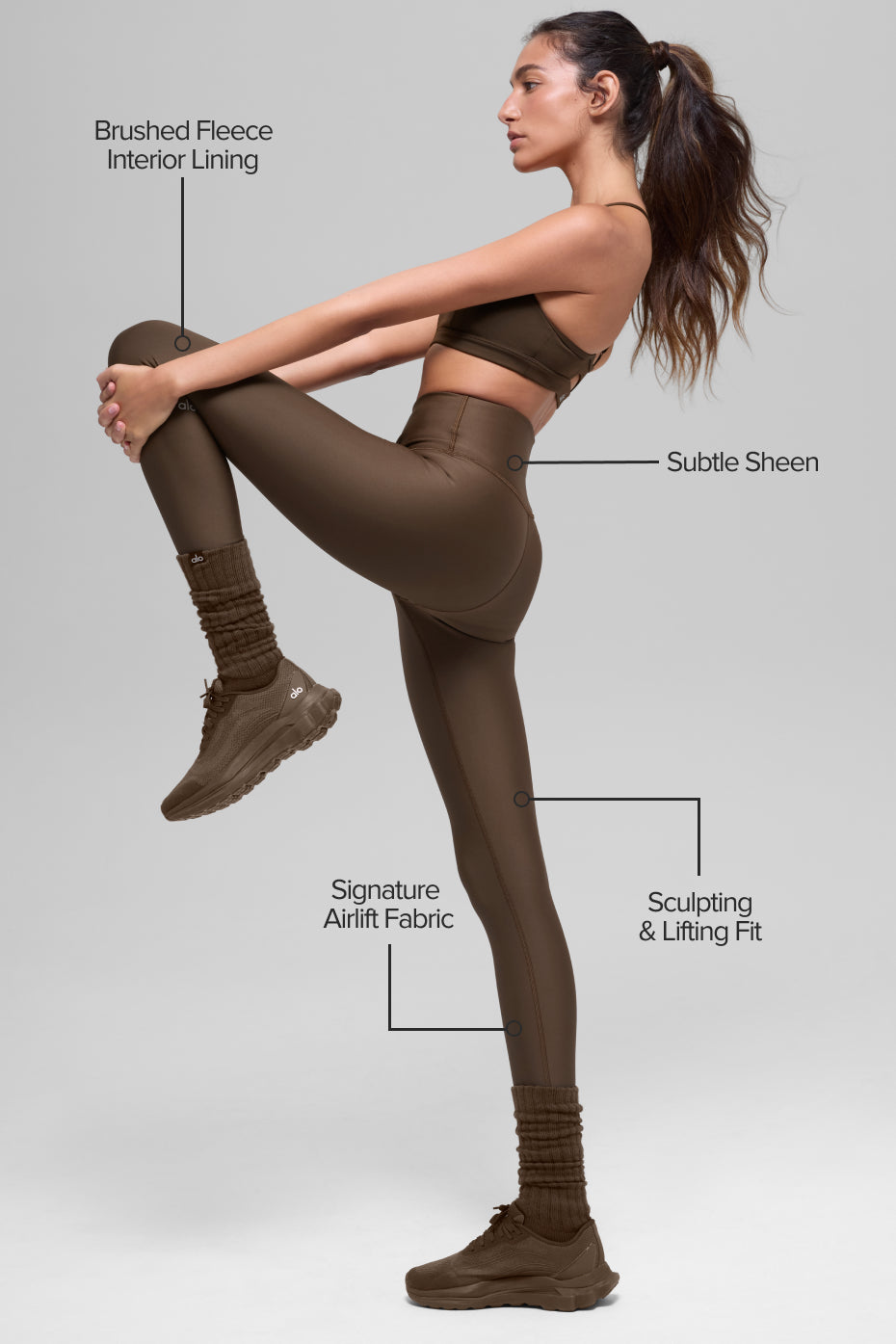 Alternative view of Airlift Winter Warm High Waist Legging   Espresso