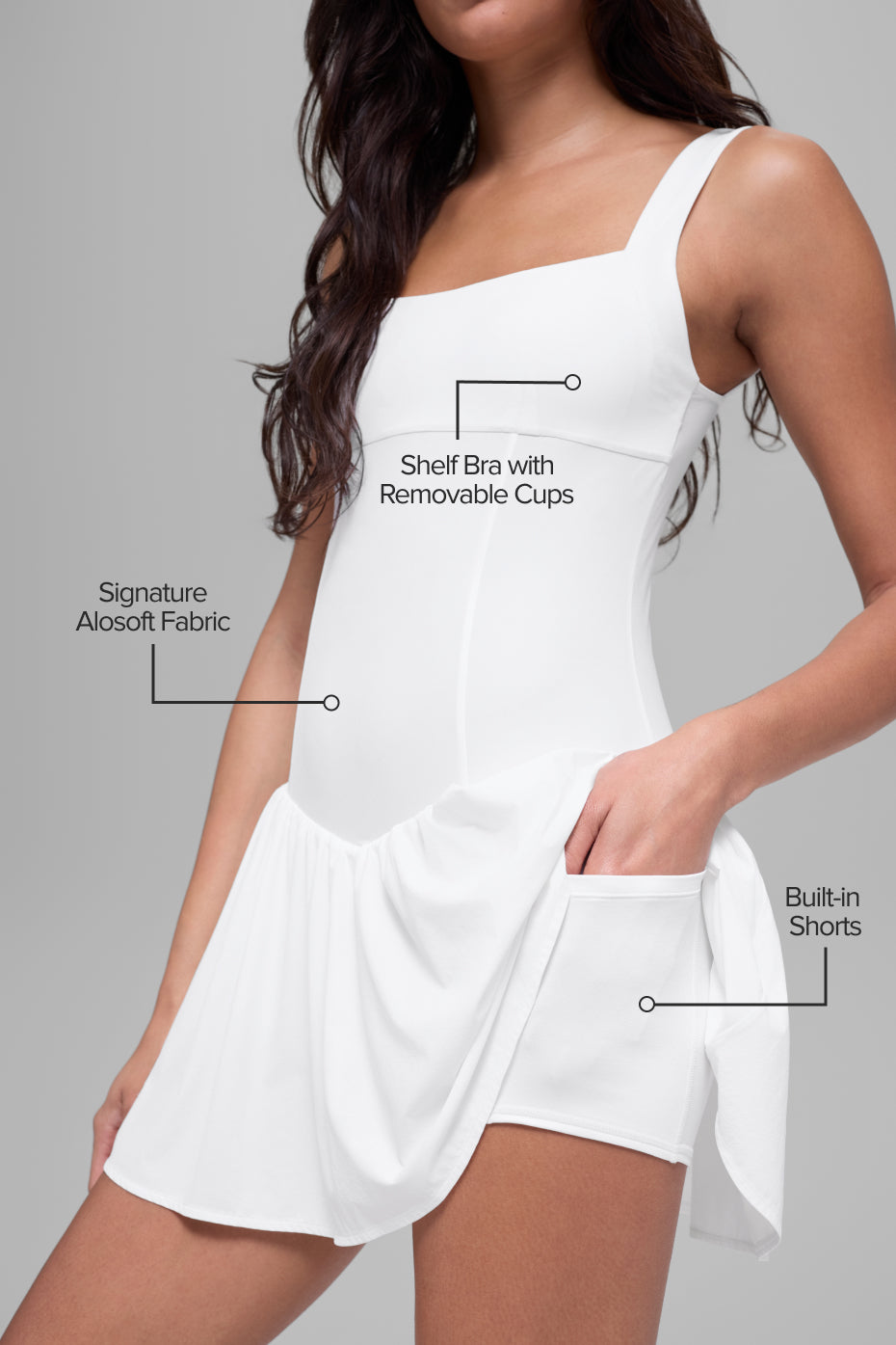 Alternative view of Alosoft Break Point Tennis Dress   White