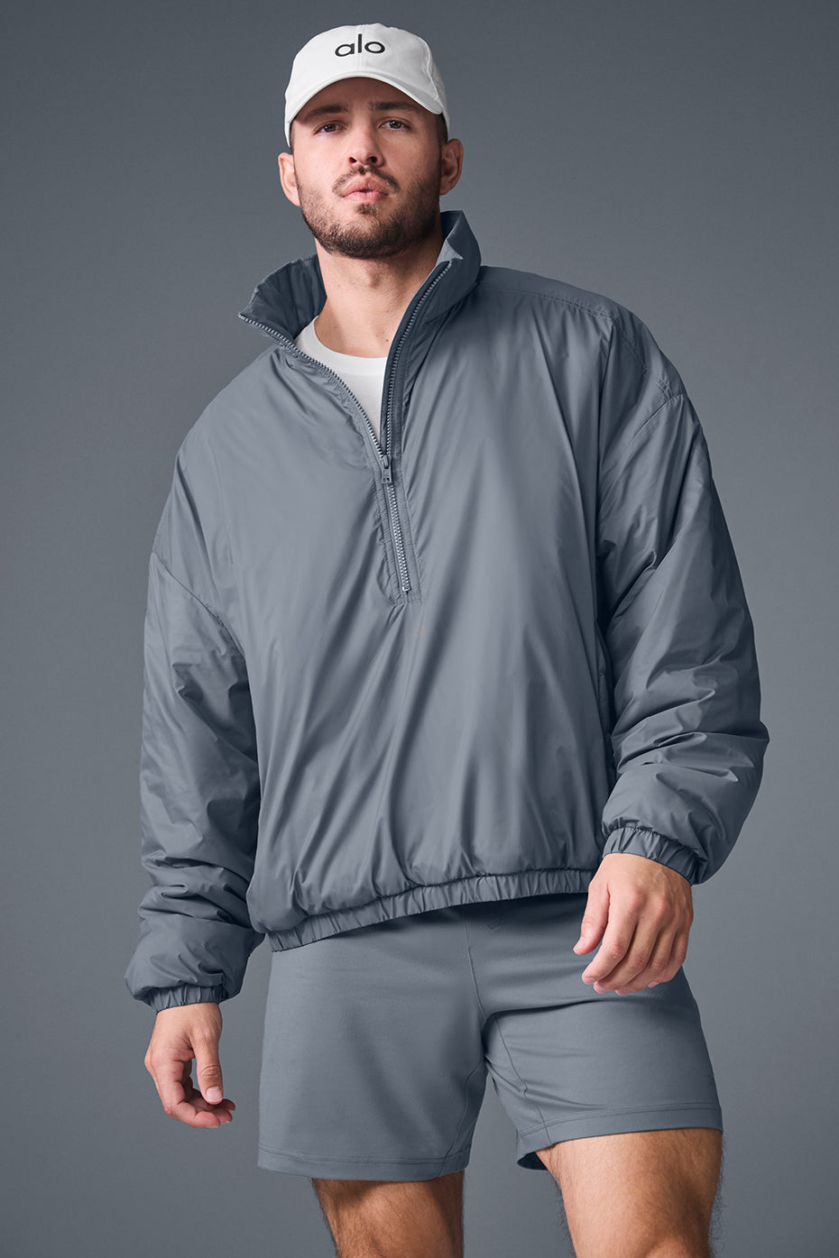 Latitude Light Weight 1/2 Zip Pullover Jacket   Steel Grey