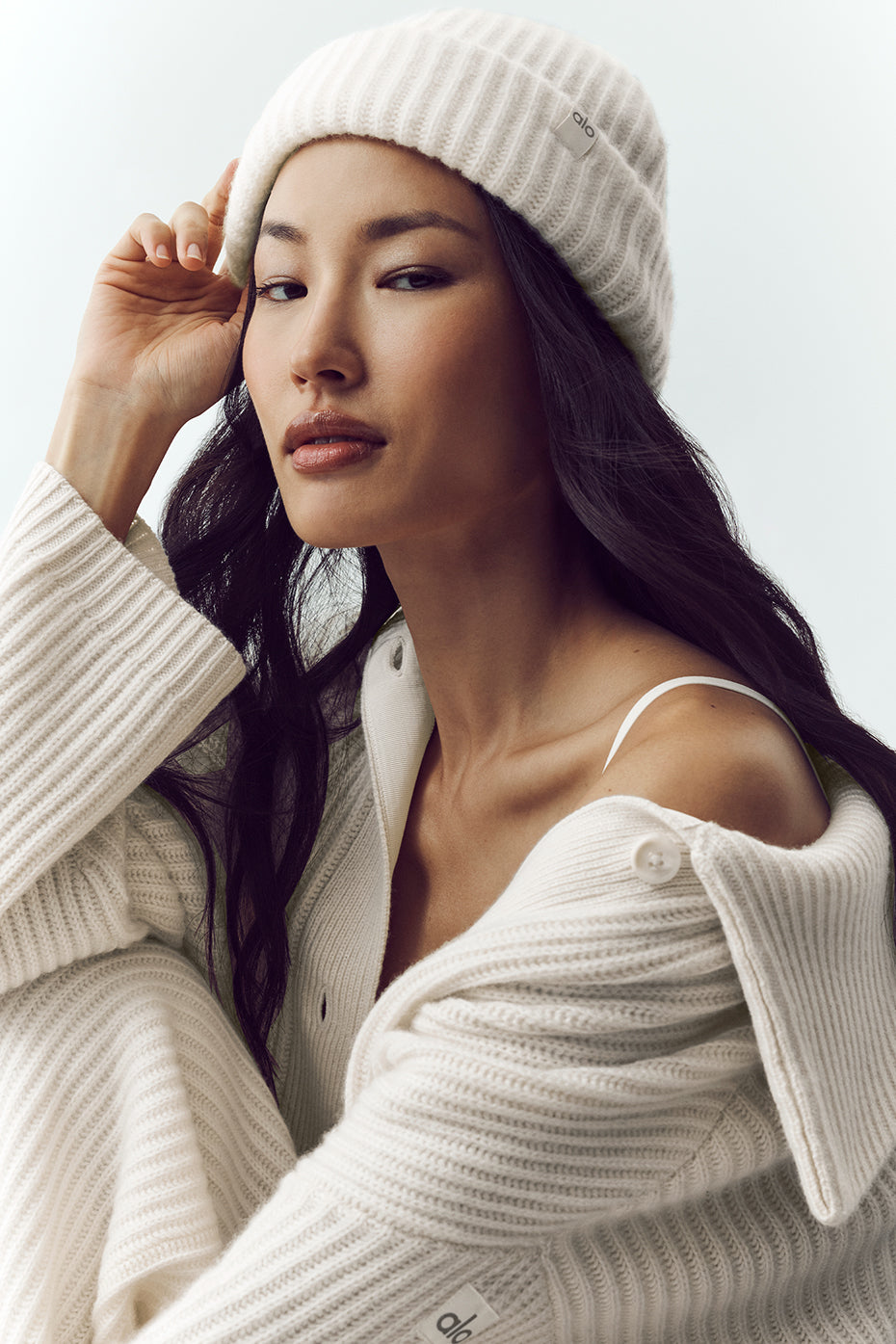 Courchevel Cashmere Beanie   Ivory