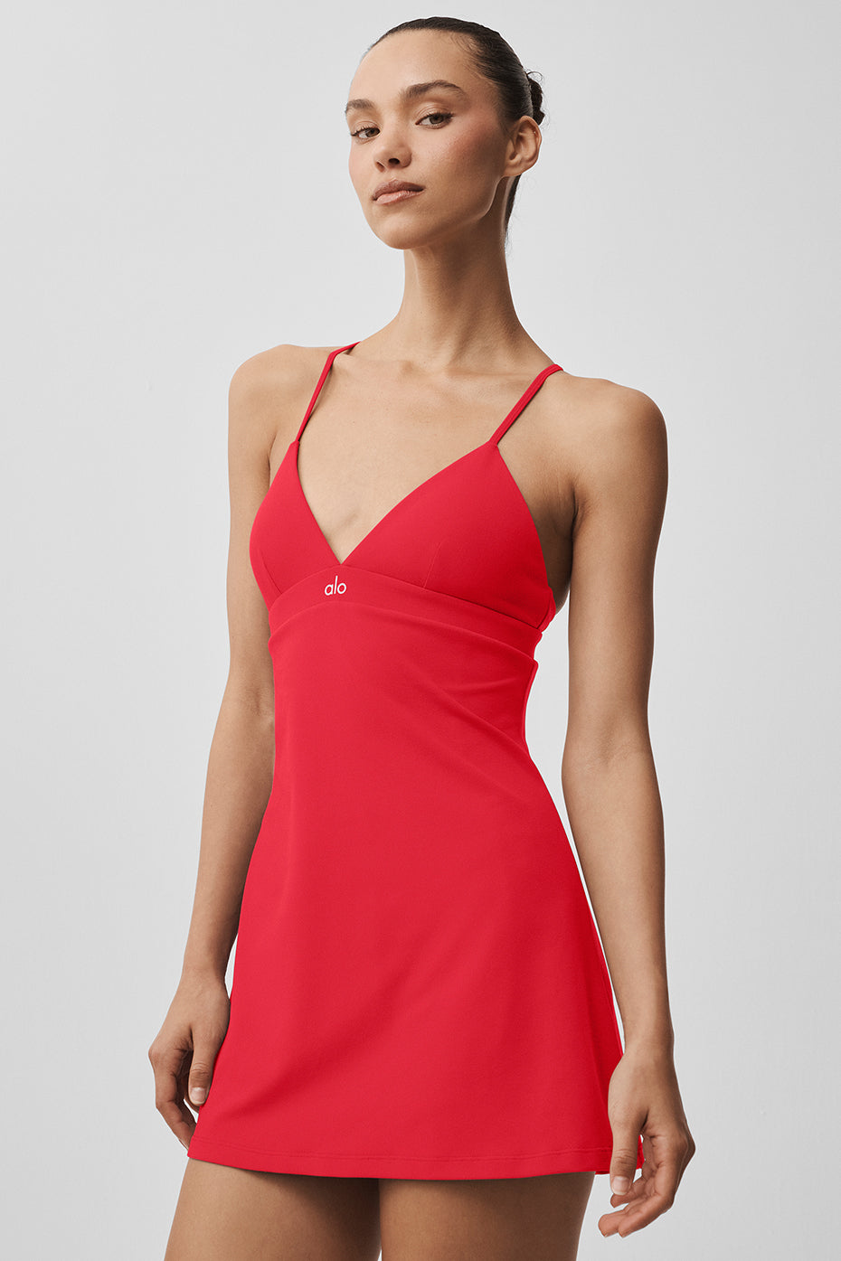 Airbrush Splendor Dress   Bright Red