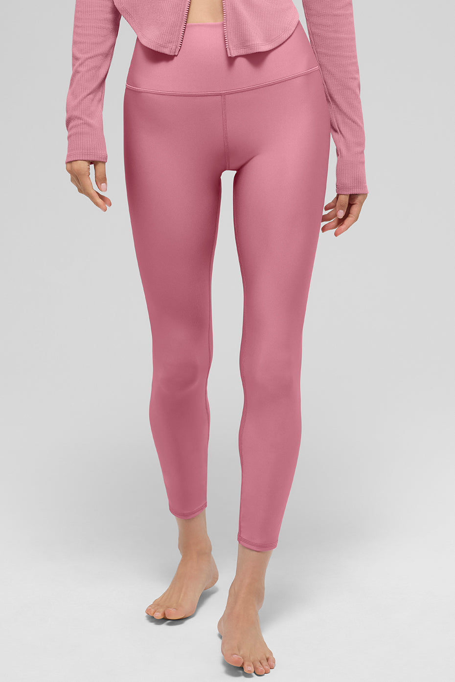 Alternative view of 7/8 High Waist Airlift Legging   Pink Wild Rose