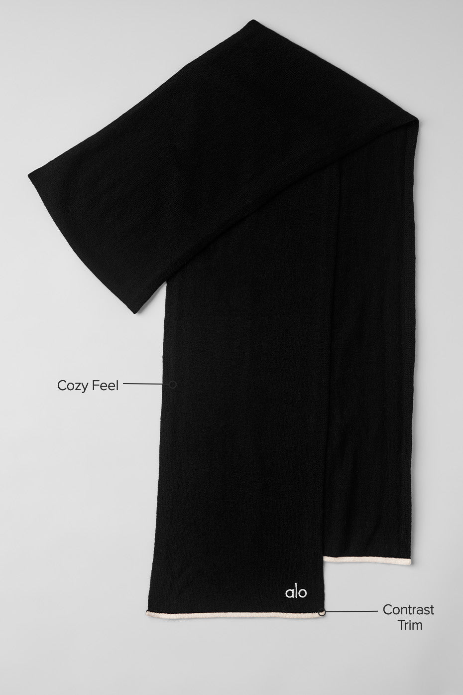 Alternative view of Cashmere Light Frosted Scarf   Black/Ivory