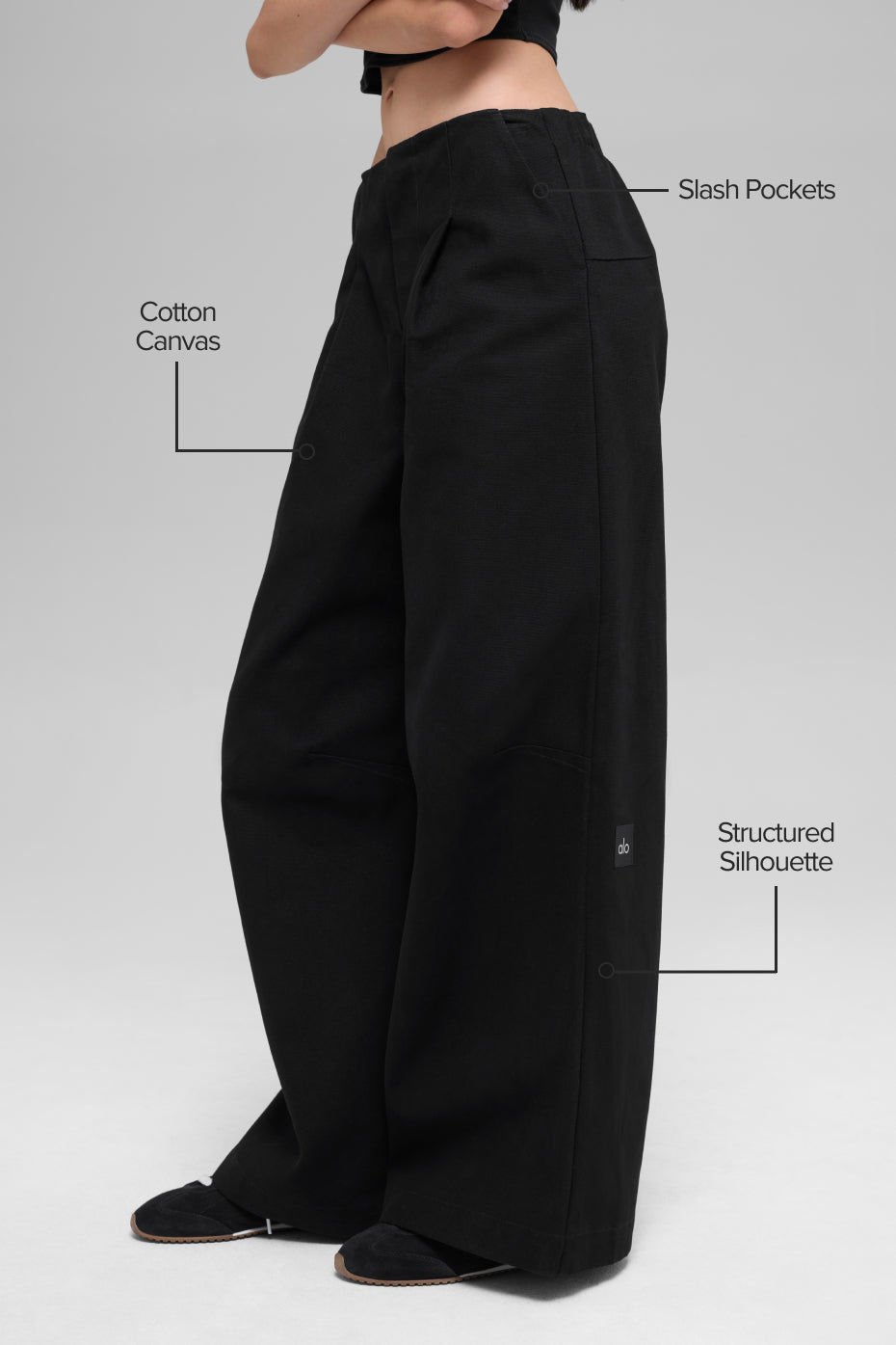 Alternative view of High Waist Main Character Wide Leg Trouser   Black