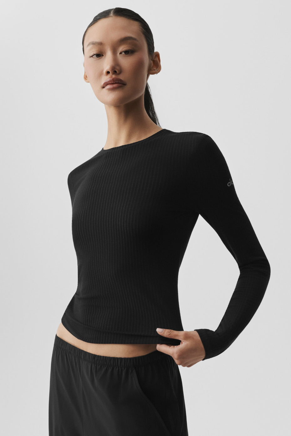 Ribbed Sea Coast Long Sleeve   Black