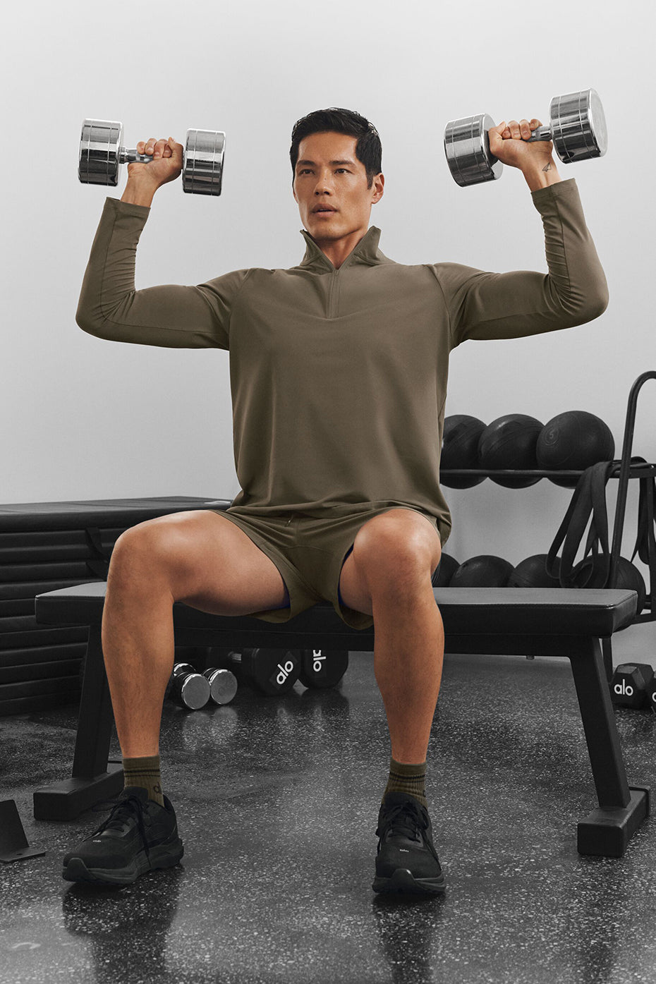 Conquer 1/4 Zip Reform Long Sleeve   Olive Tree