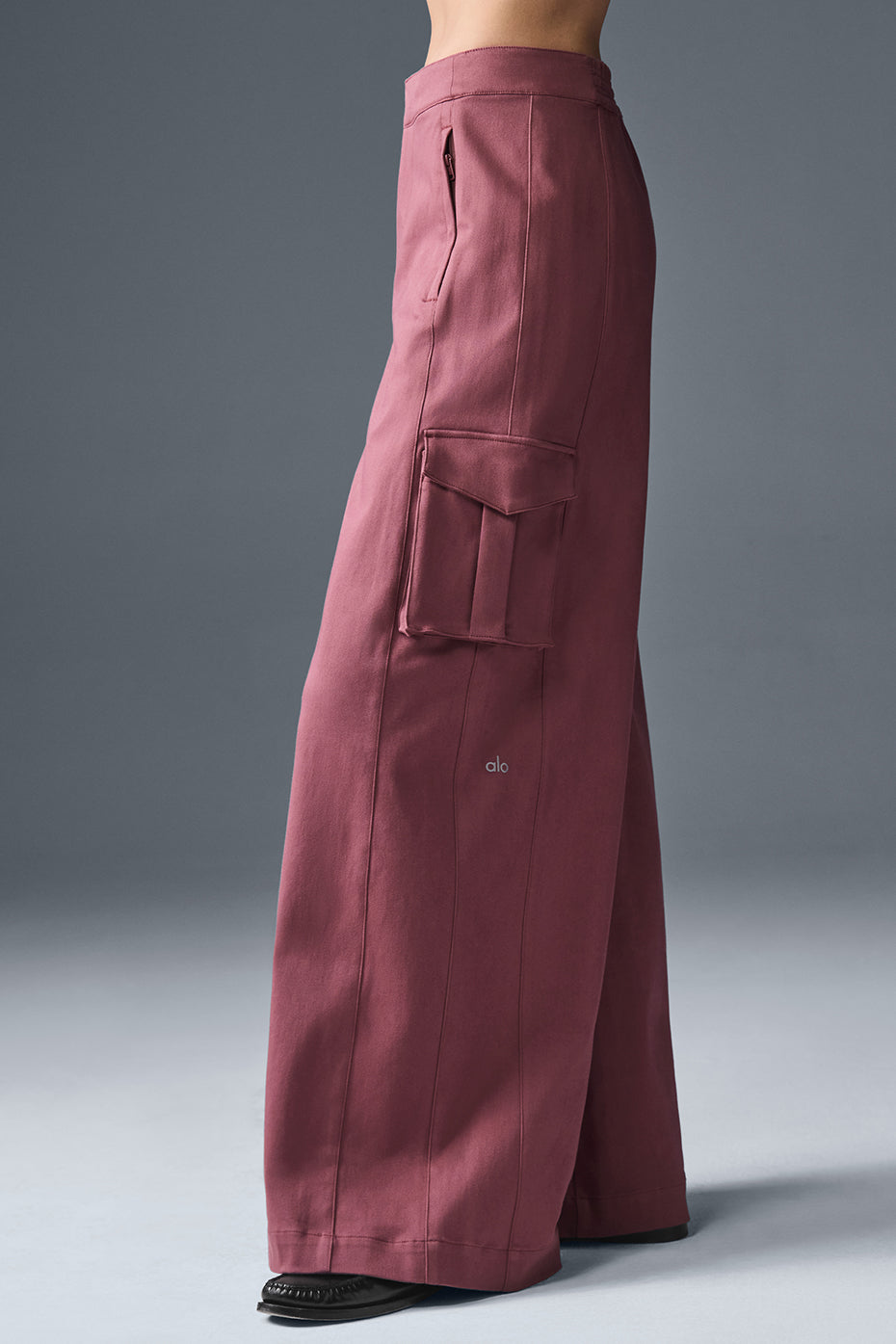 Alternative view of Show Off Cargo Wide Leg Trouser (Regular)   Burgundy Truffle