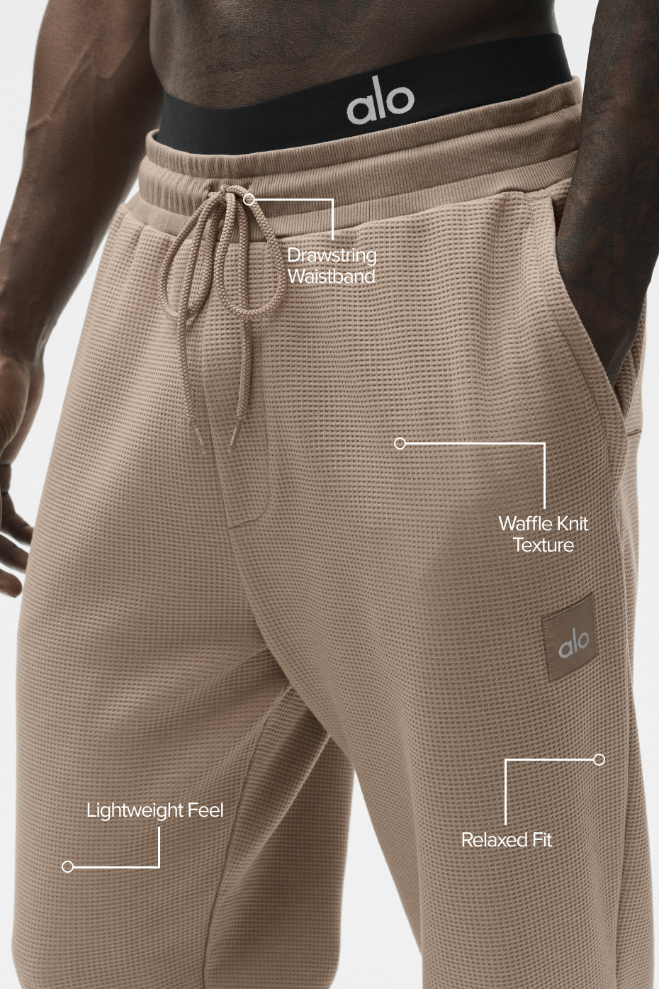 Alternative view of Waffle Lounge Jogger   Gravel
