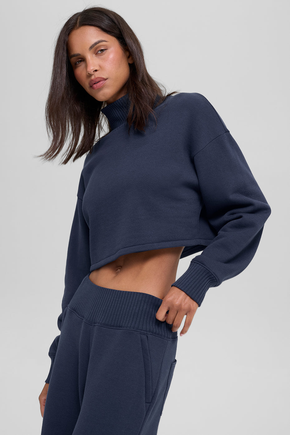 Cropped Serenity Coverup   Navy