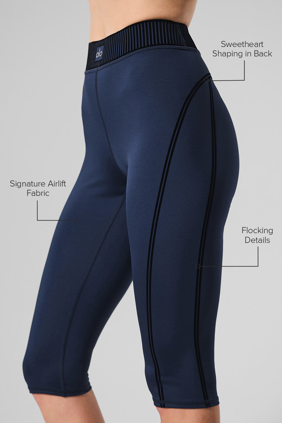 Alternative view of Airlift High Waist Line Up Capri   Navy