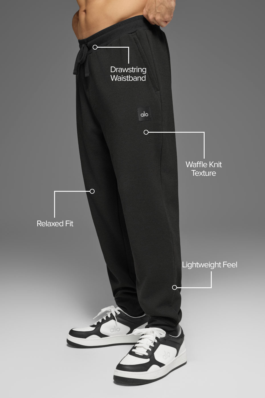 Alternative view of Waffle Lounge Jogger   Black