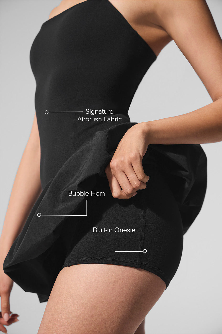 Alternative view of Airbrush Love Match Tennis Dress   Black