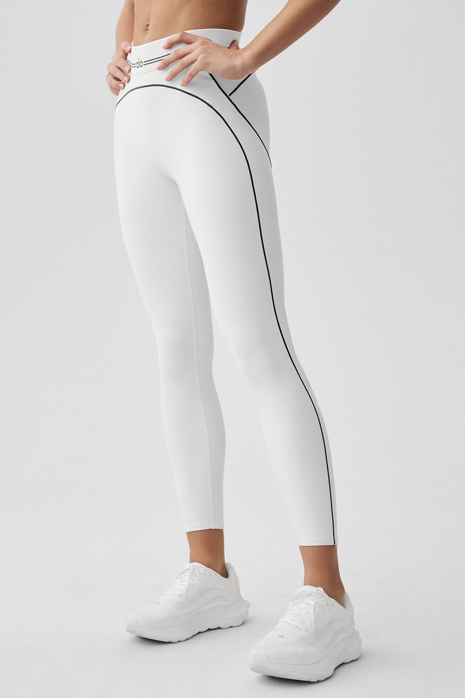 Airbrush High Waist 7/8 Heart Throb Legging   White/Black