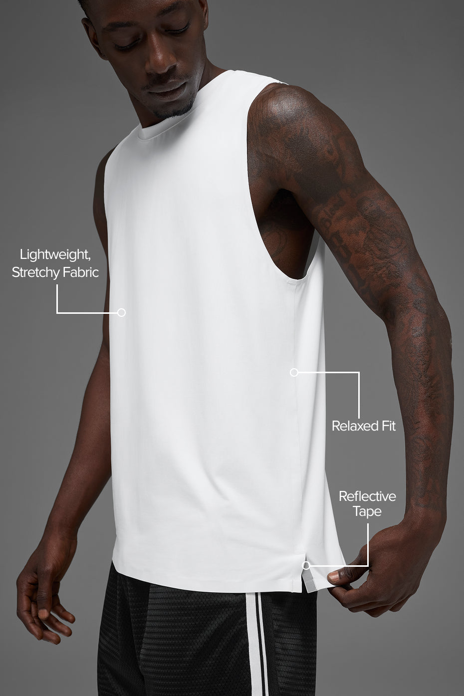 Alternative view of Idol Muscle Tank   White