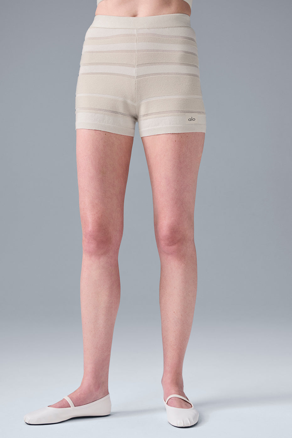 Sport Play High Waist Knit Short   Ivory/Alabaster