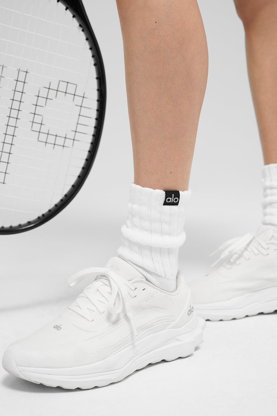 Alternative view of Unisex Half Crew Scrunch Sock   White