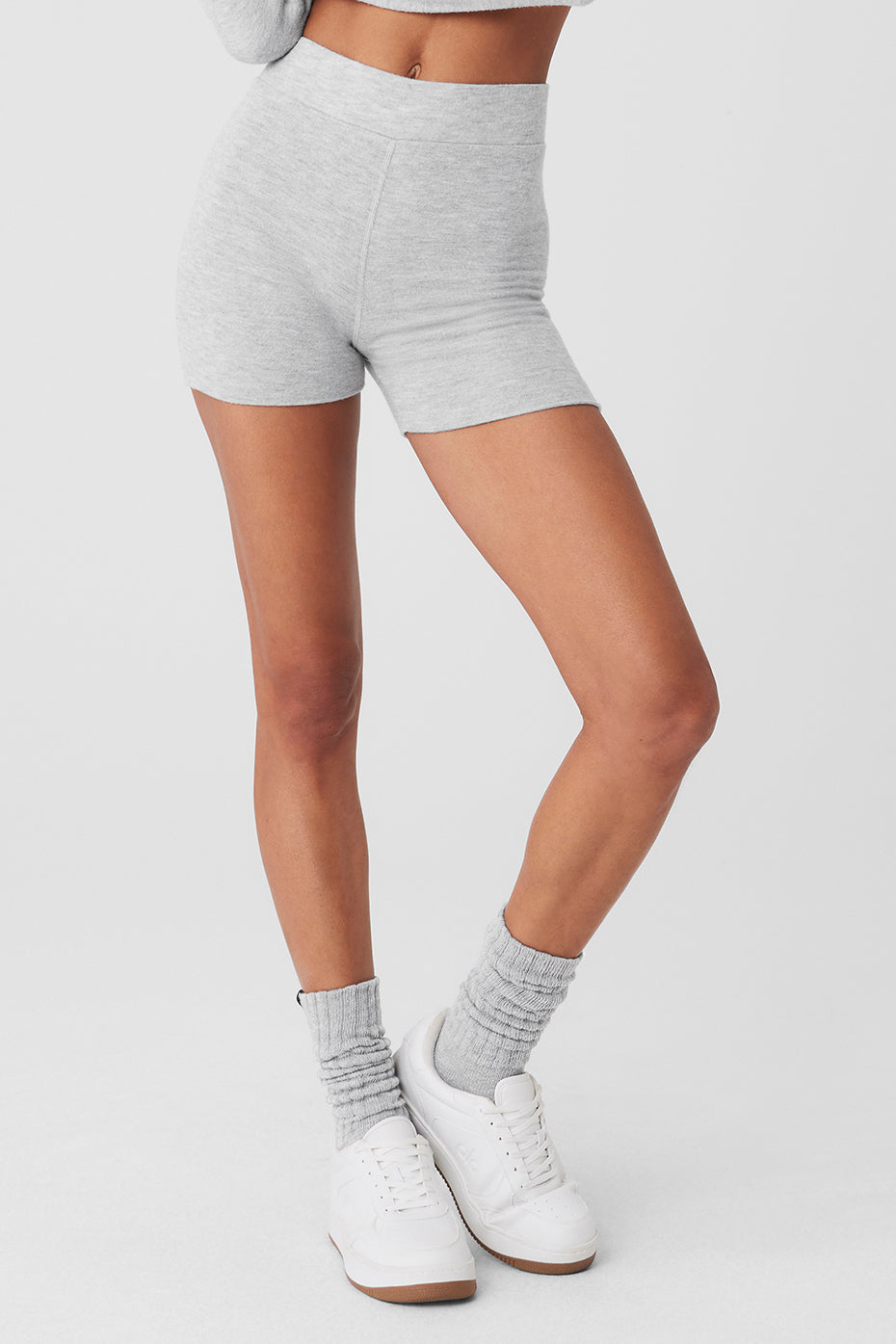 Alolux High Waist Me Time Short   Athletic Heather Grey
