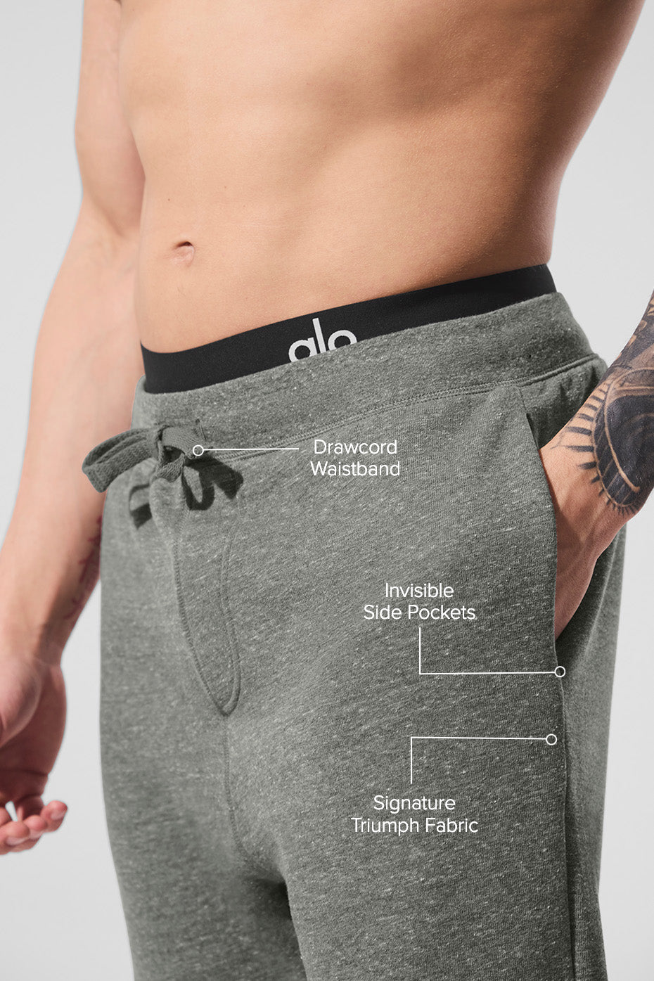 Alternative view of The Triumph Sweatpant   Grey Triblend