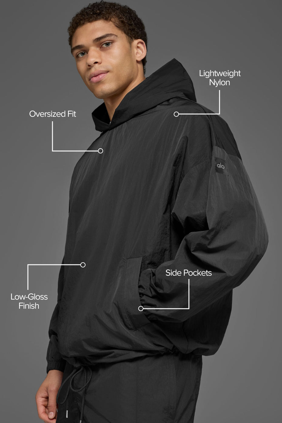 Alternative view of Axis Hooded Pullover   Black