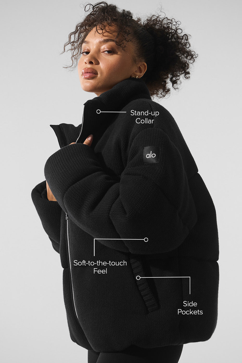 Alternative view of Stage Sweater Puffer   Black