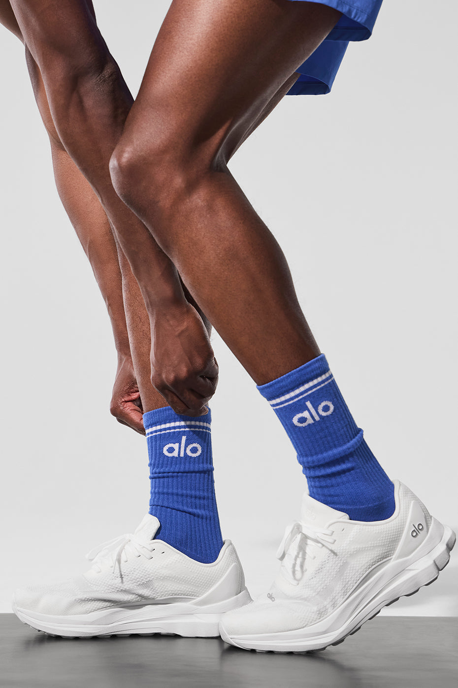 Alternative view of Unisex Throwback Sock   Marathon Blue/White