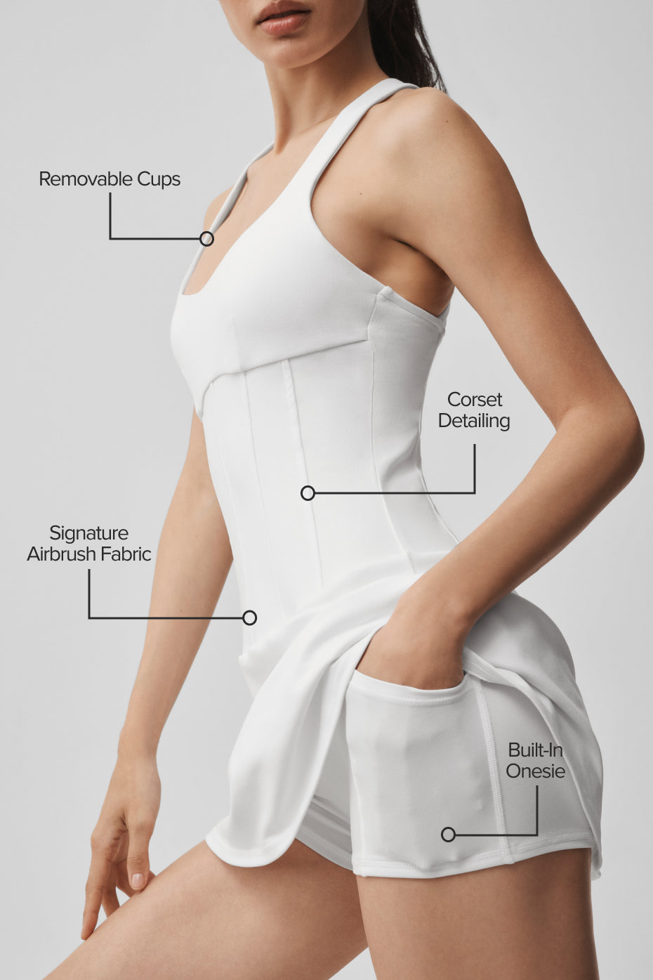 Alternative view of Airbrush Sparks Fly Corset Tennis Dress   White