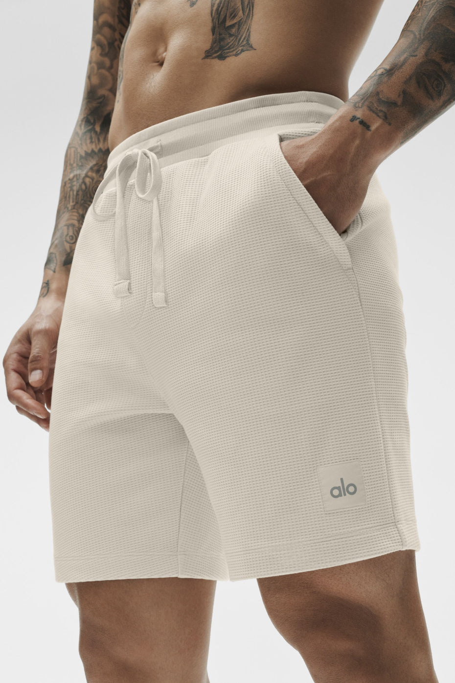 Alternative view of 7" Waffle Lounge Short   Bone