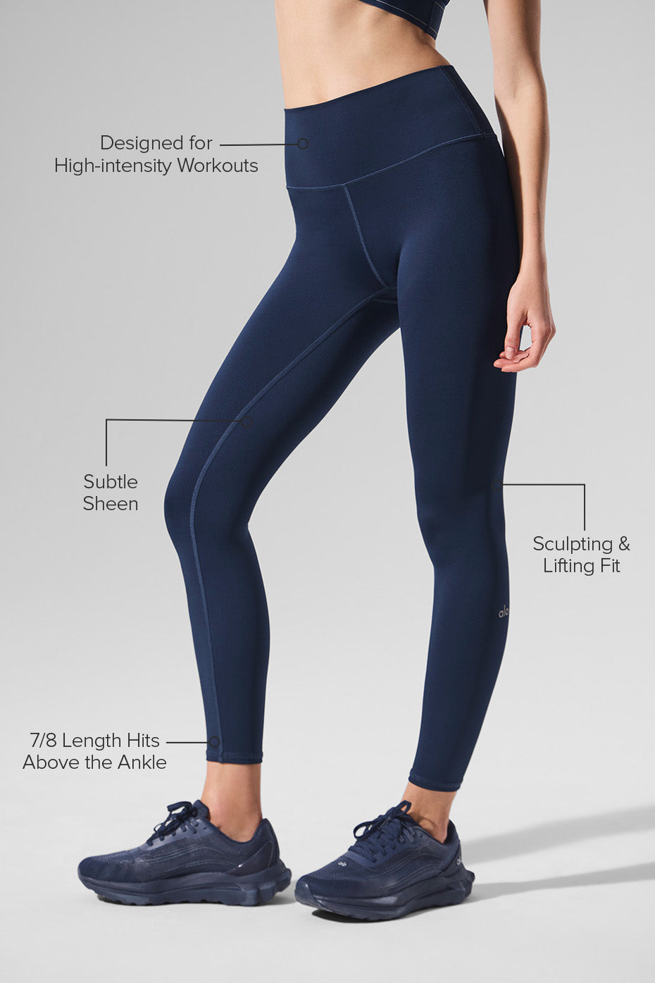 Alternative view of 7/8 High Waist Airlift Legging   Navy