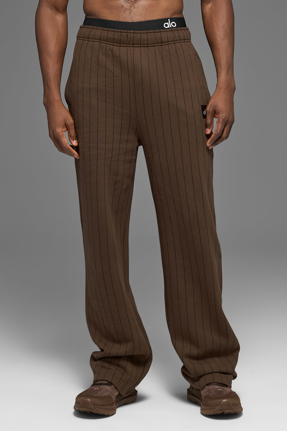 Pinstripe Straight Leg Sweatpant   Espresso Pinstripe