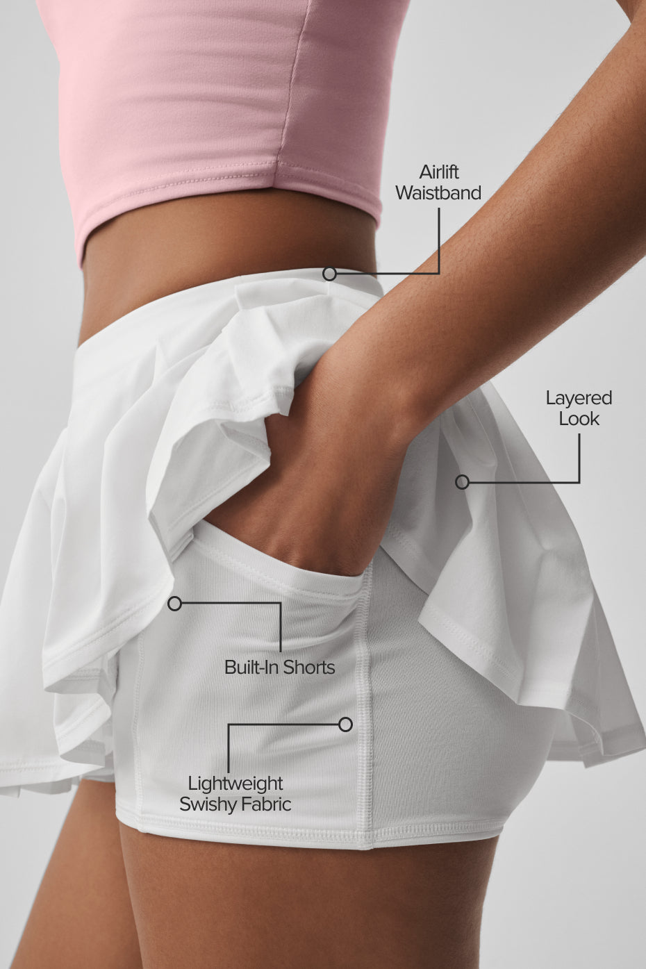 Alternative view of Double Or Nothing Tennis Skirt   White