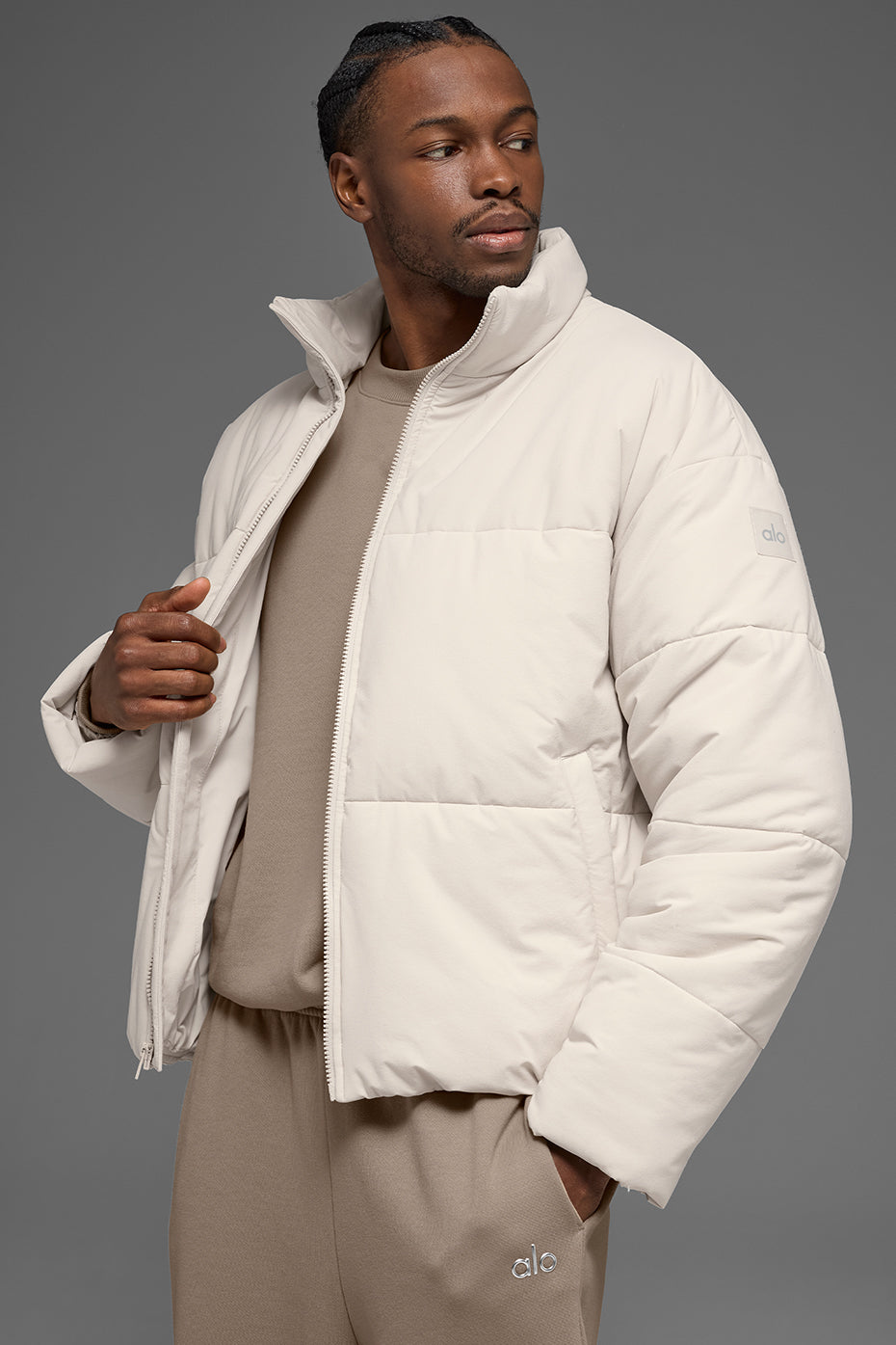 Stretch Woven Street Puffer   Bone