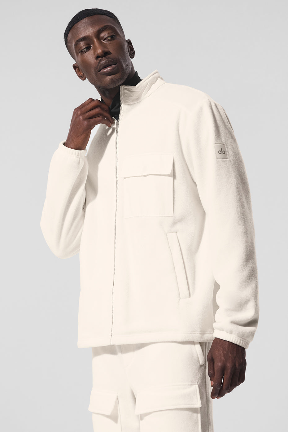 Polar Fleece Ridge Full Zip Jacket   Ivory