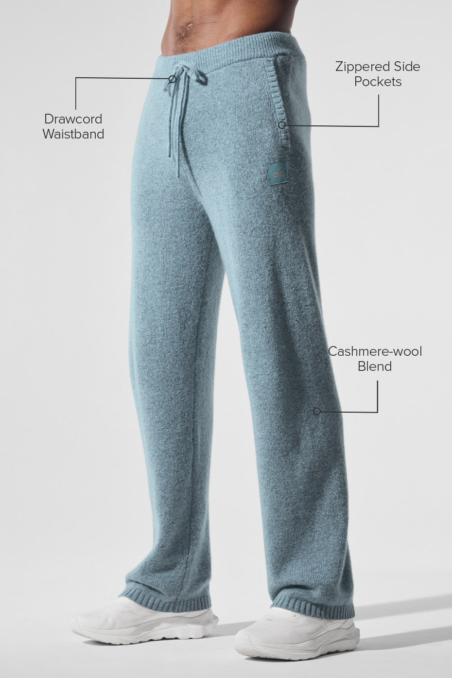 Alternative view of Wool Cashmere New Class Sweatpant   Celestial Blue Granite Heather
