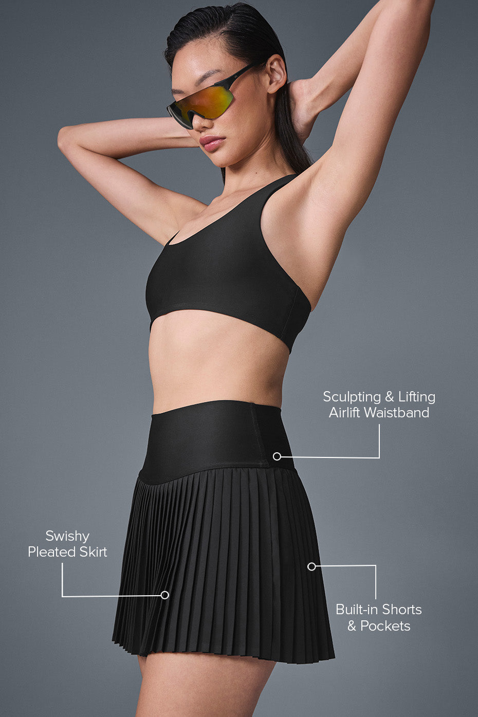 Alternative view of Grand Slam Tennis Skirt   Black