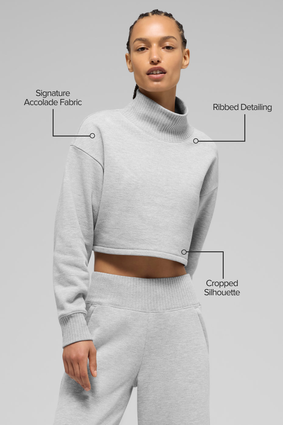 Alternative view of Cropped Serenity Coverup   Athletic Heather Grey