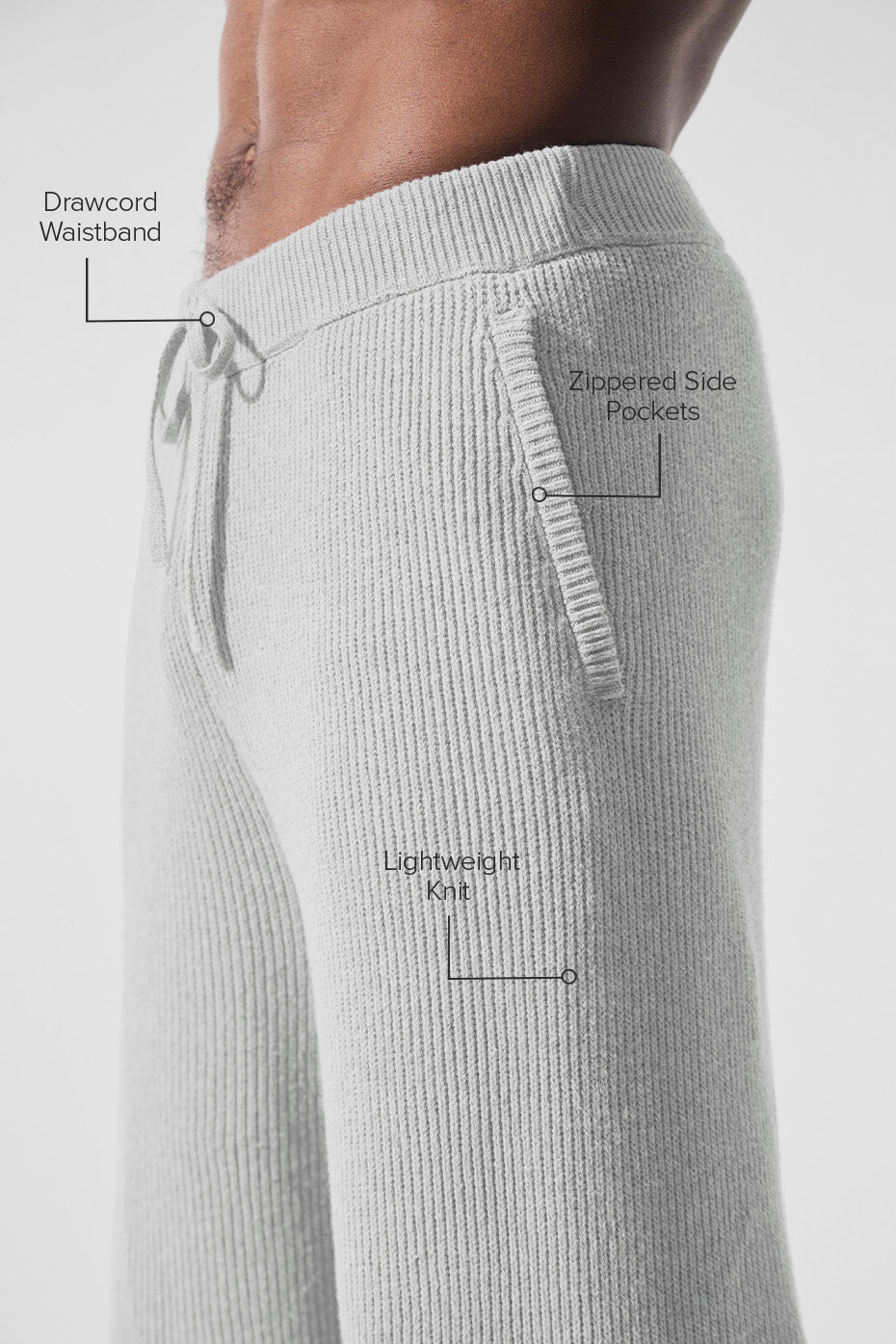 Alternative view of Domain Rib Knit Sweatpant   Athletic Heather Grey