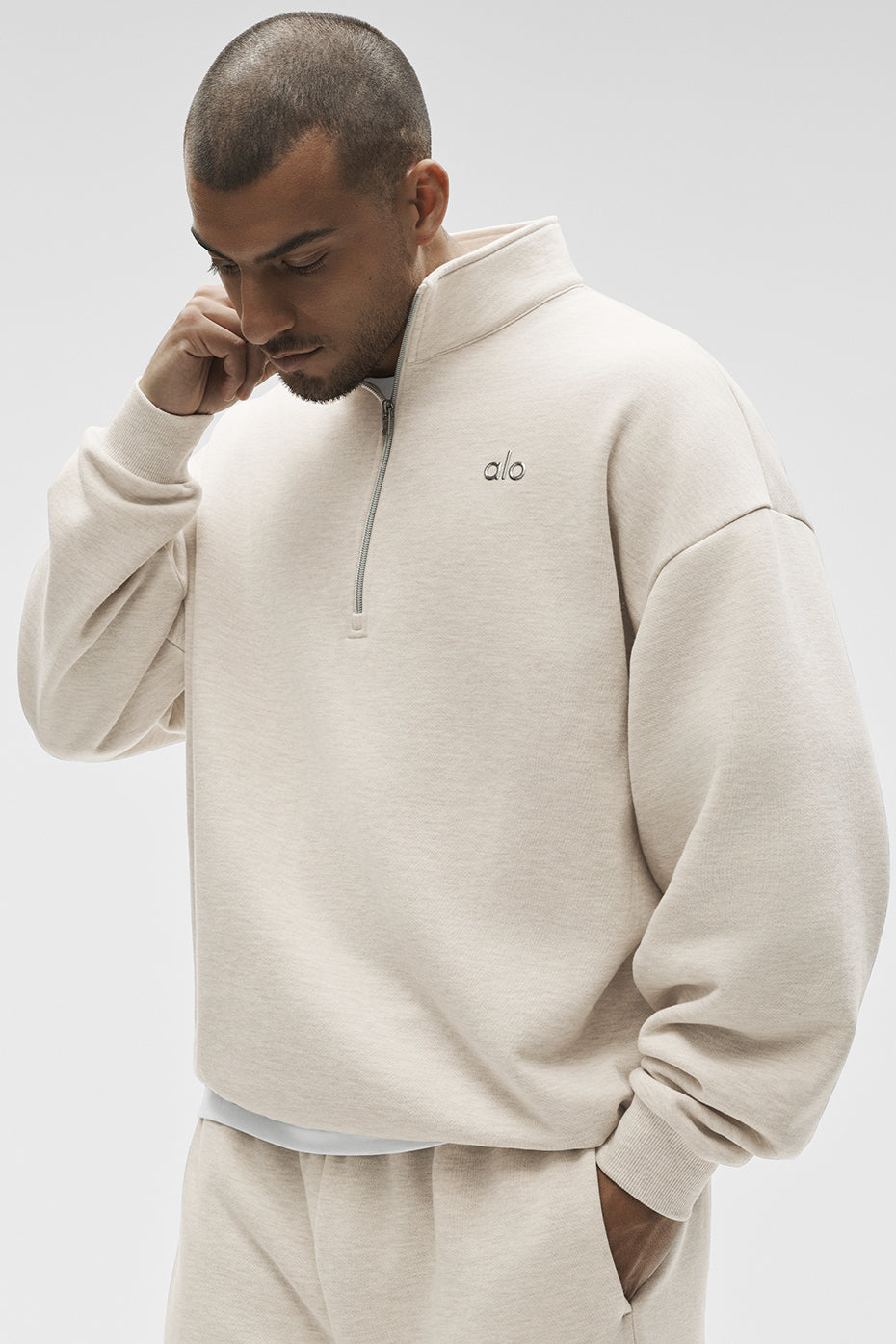 Accolade 1/4 Zip Pullover   Oatmeal Heather
