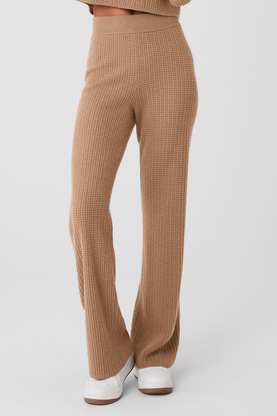 Cashmere High Waist Plush Waffle Pant   Toasted Almond