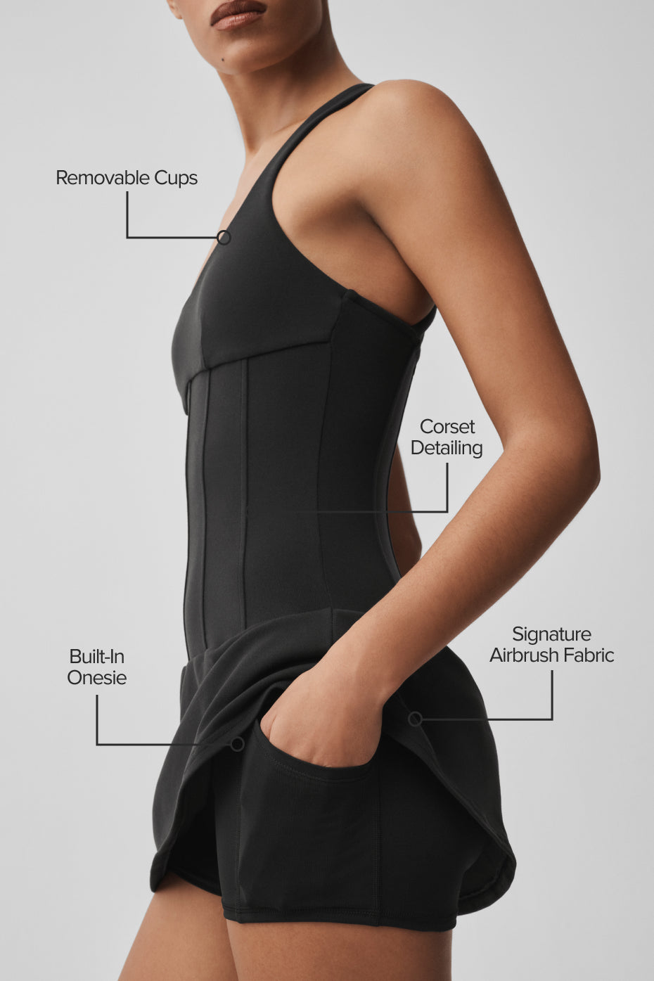 Alternative view of Airbrush Sparks Fly Corset Tennis Dress   Black