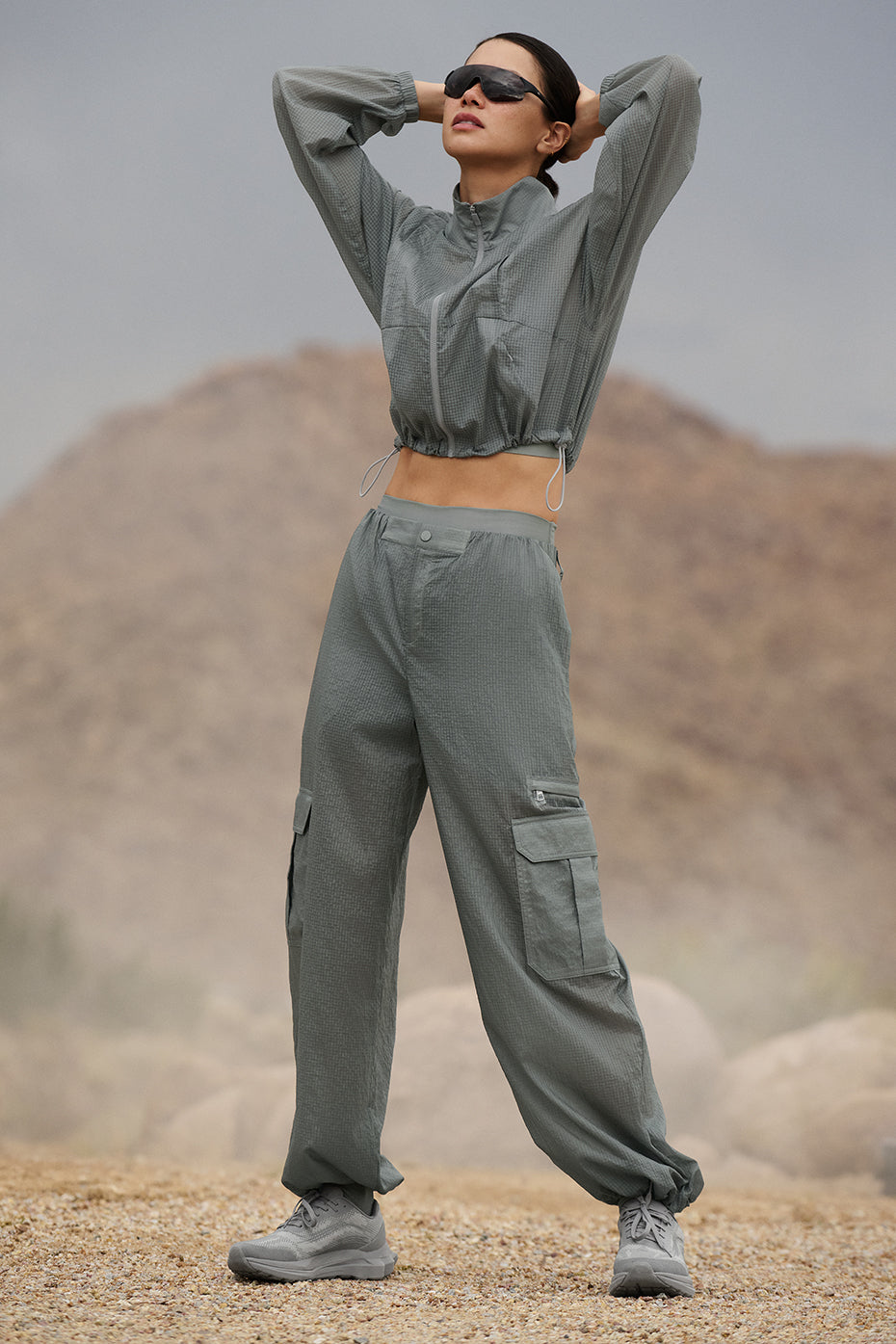 Sheer Game Time Wide Leg Jogger   Lunar Grey