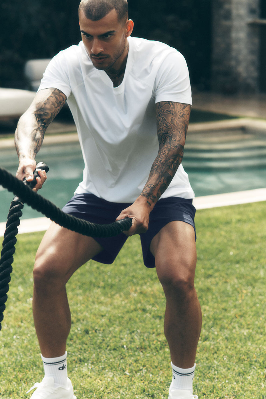 ALO Vapor Crewneck Short Sleeve   White