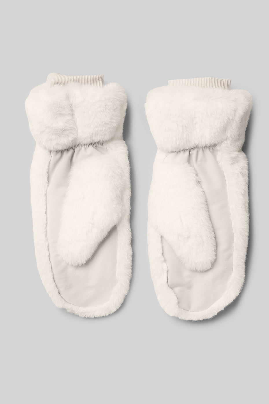 Alternative view of Faux Fur Mittens   Ivory