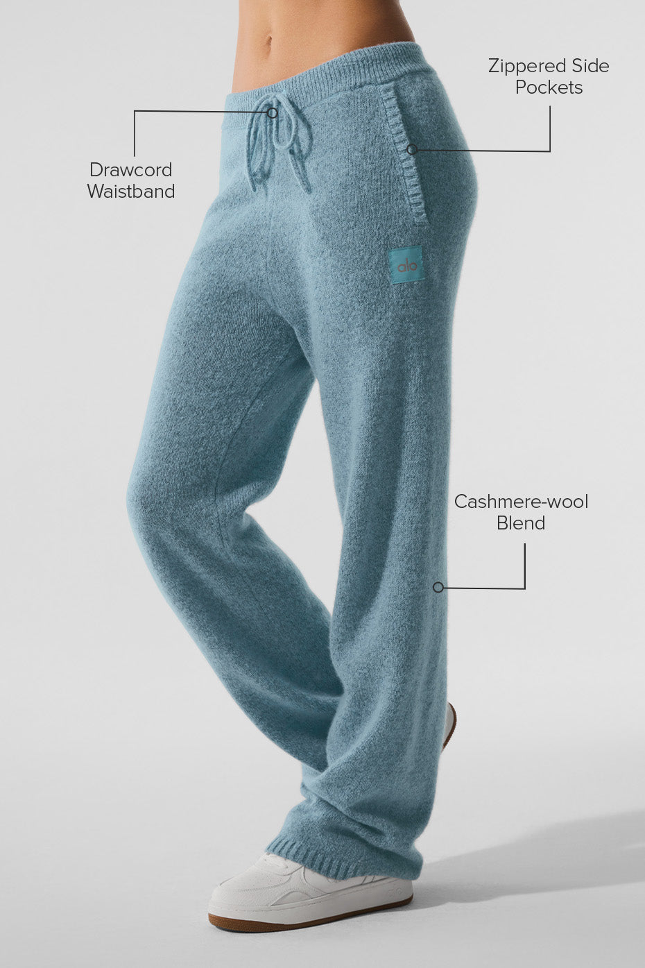 Alternative view of Wool Cashmere New Class Sweatpant   Celestial Blue Granite Heather